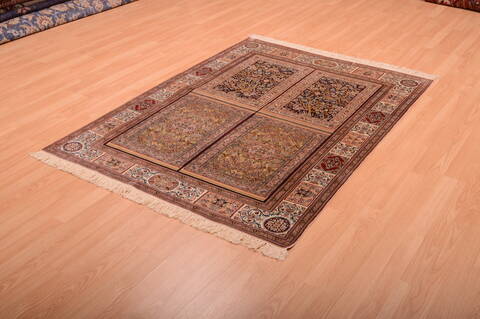 Kashmir Multicolor Hand Knotted 40 X 60  Area Rug 100-75456 Image 2