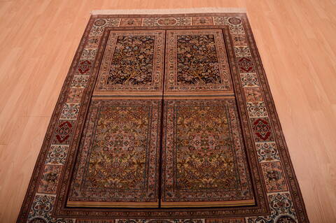 Kashmir Multicolor Hand Knotted 40 X 60  Area Rug 100-75456 Image 8