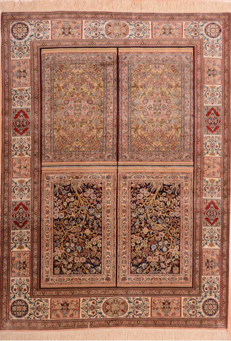 Kashmir Multicolor Hand Knotted 40 X 60  Area Rug 100-75456 Image 0