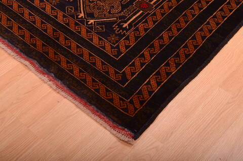 Baluch Blue Runner Hand Knotted 36 X 67  Area Rug 100-75458 Image 11