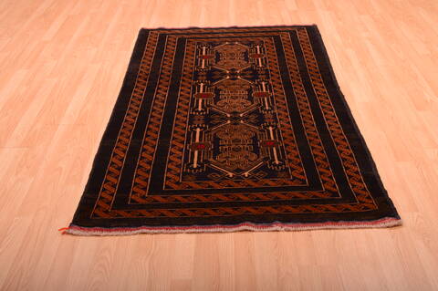 Baluch Blue Runner Hand Knotted 36 X 67  Area Rug 100-75458 Image 12