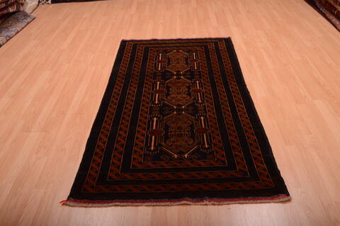 Baluch Blue Runner Hand Knotted 36 X 67  Area Rug 100-75458 Image 4