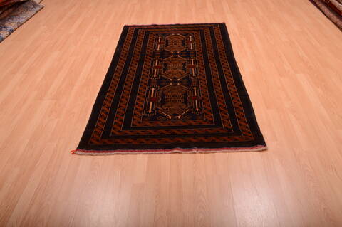 Baluch Blue Runner Hand Knotted 36 X 67  Area Rug 100-75458 Image 5