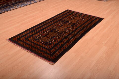 Baluch Blue Runner Hand Knotted 36 X 67  Area Rug 100-75458 Image 6