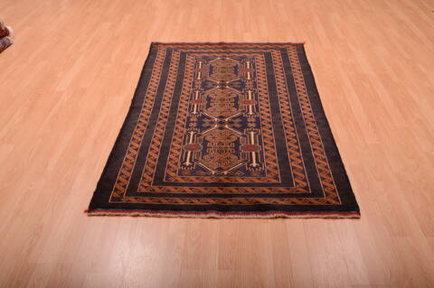 Baluch Blue Runner Hand Knotted 36 X 67  Area Rug 100-75458 Image 7