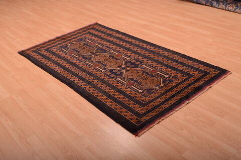 Baluch Blue Runner Hand Knotted 36 X 67  Area Rug 100-75458 Image 8