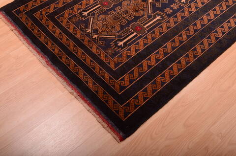Baluch Blue Runner Hand Knotted 36 X 67  Area Rug 100-75458 Image 9