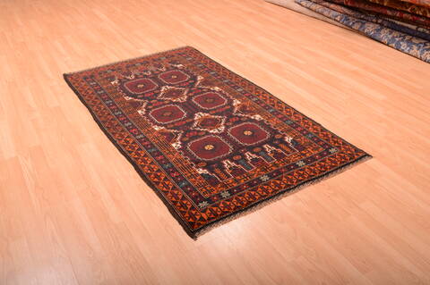 Baluch Black Hand Knotted 36 X 63  Area Rug 100-75460 Image 10