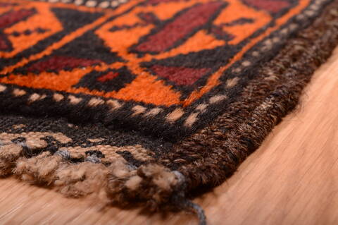 Baluch Black Hand Knotted 36 X 63  Area Rug 100-75460 Image 12