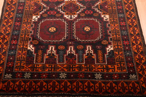 Baluch Black Hand Knotted 36 X 63  Area Rug 100-75460 Image 13