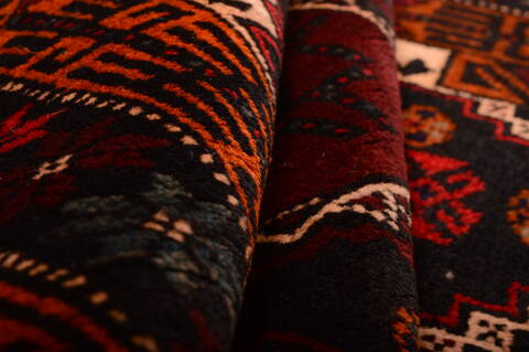 Baluch Black Hand Knotted 36 X 63  Area Rug 100-75460 Image 4