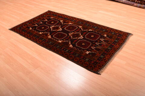 Baluch Black Hand Knotted 36 X 63  Area Rug 100-75460 Image 8