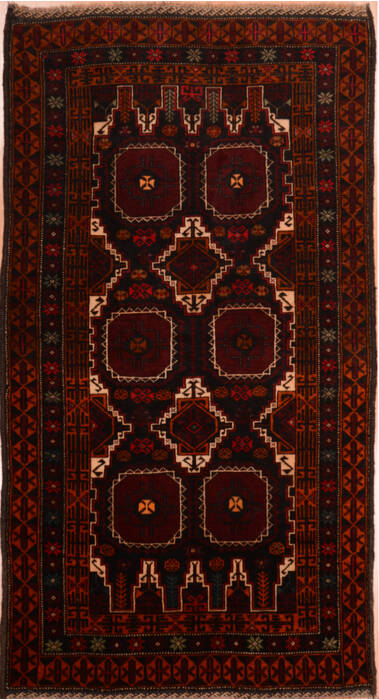 Baluch Black Hand Knotted 36 X 63  Area Rug 100-75460 Image 0