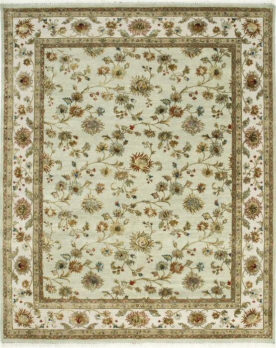 Jaipur Green Hand Knotted 100 X 140  Area Rug 901-75476 Image 0