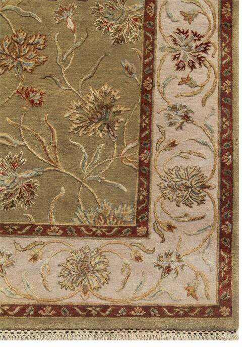 Jaipur Green Hand Knotted 90 X 120  Area Rug 901-75518 Image 2