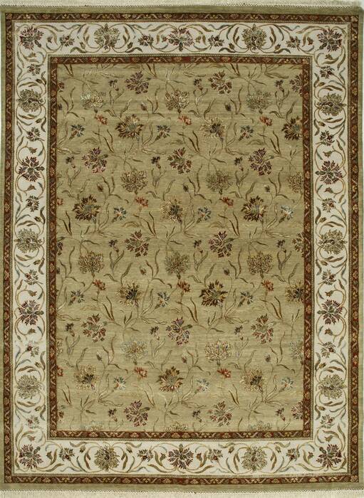Jaipur Green Hand Knotted 90 X 120  Area Rug 901-75518 Image 0