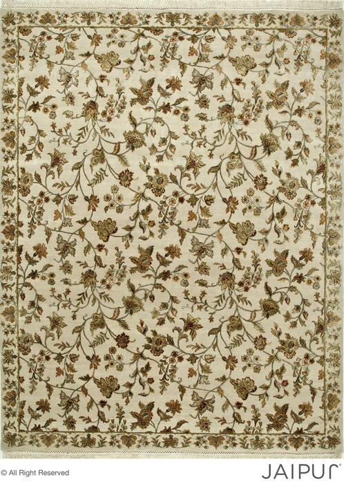 Jaipur White Hand Knotted 90 X 120  Area Rug 901-75536 Image 0
