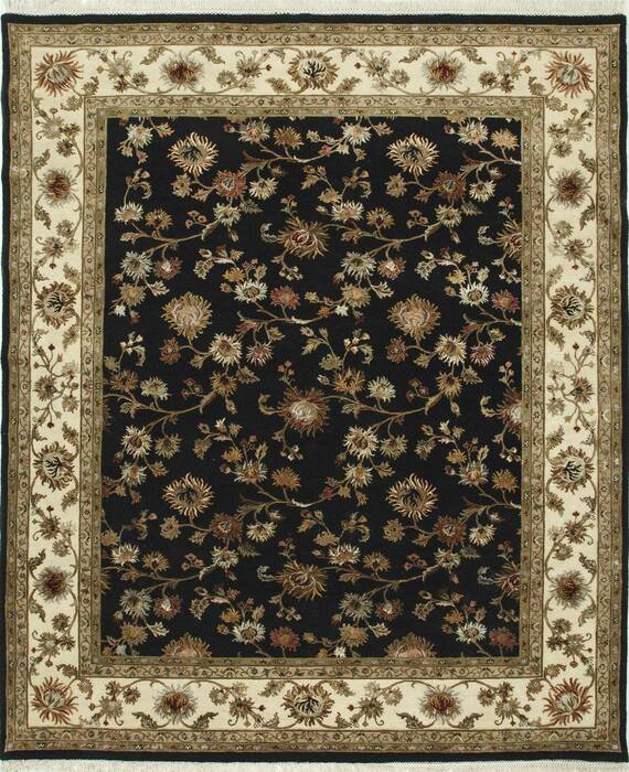 Jaipur Black Hand Knotted 90 X 120  Area Rug 901-75537 Image 0