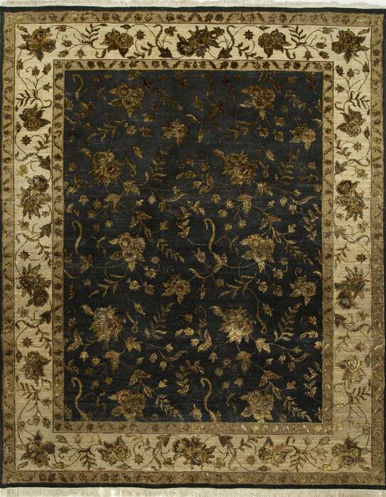 Jaipur Black Hand Knotted 80 X 96  Area Rug 901-75575 Image 0