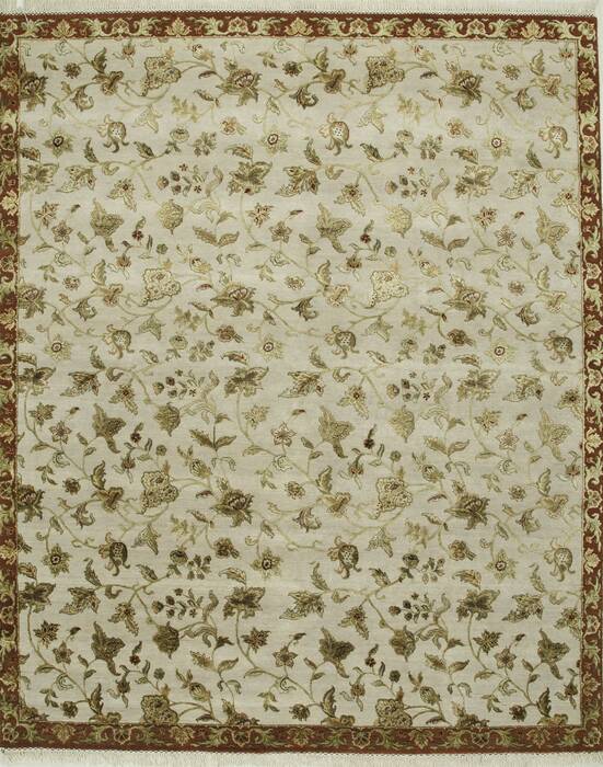 Jaipur White Hand Knotted 80 X 100  Area Rug 901-75619 Image 0