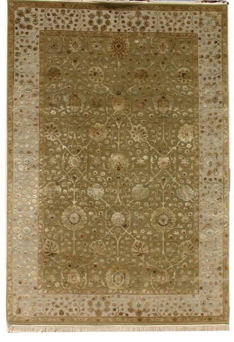 Jaipur Green Hand Knotted 40 X 60  Area Rug 901-75630 Image 0