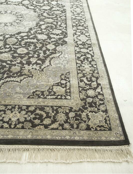 Isfahan Brown Hand Knotted 66 X 910  Area Rug 901-75666 Image 2