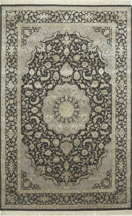 Isfahan Brown Hand Knotted 66 X 910  Area Rug 901-75666 Image 0