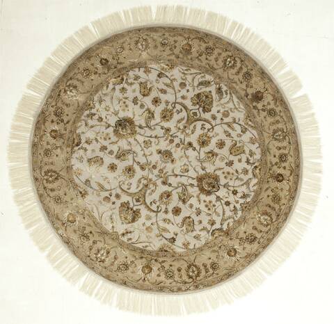Jaipur White Round Hand Knotted 100 X 100  Area Rug 901-75733 Image 0