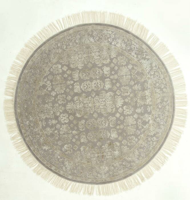 Jaipur Grey Round Hand Knotted 100 X 100  Area Rug 901-75735 Image 0
