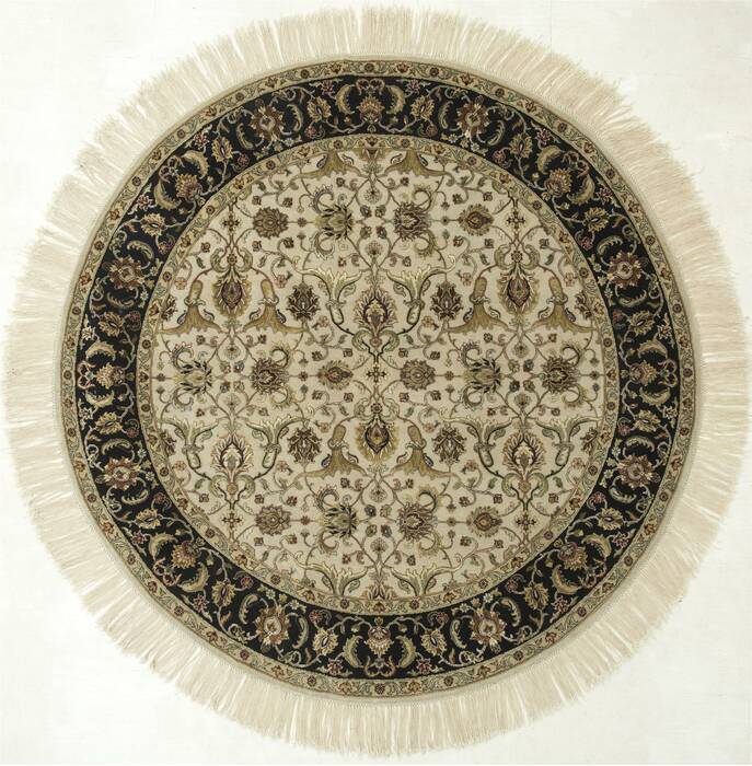 Jaipur White Round Hand Knotted 100 X 100  Area Rug 901-75736 Image 0