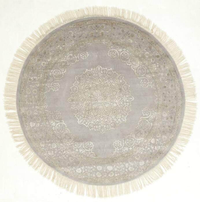 Jaipur Grey Round Hand Knotted 60 X 60  Area Rug 901-75777 Image 0