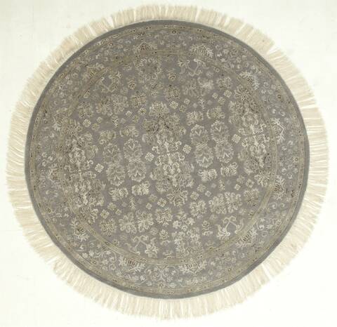 Jaipur Grey Round Hand Knotted 60 X 60  Area Rug 901-75778 Image 0