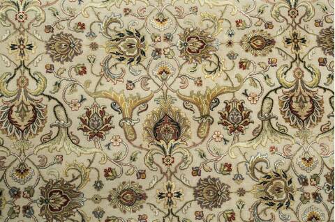 Jaipur White Oval Hand Knotted 83 X 116  Area Rug 901-75790 Image 1