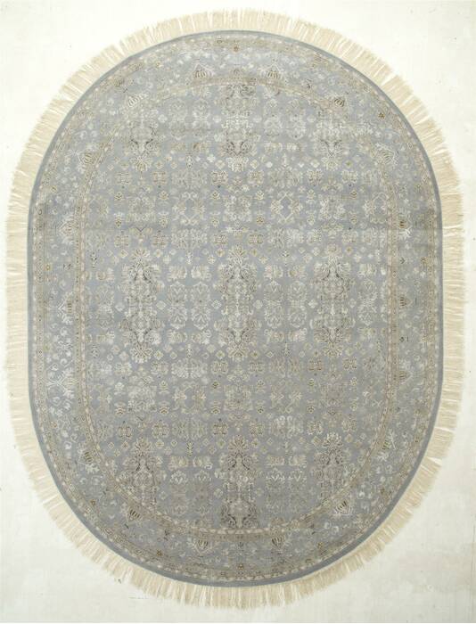 Jaipur Blue Oval Hand Knotted 83 X 116  Area Rug 901-75791 Image 0