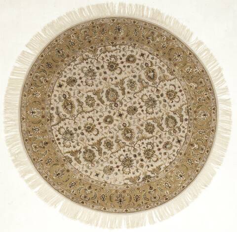 Jaipur White Round Hand Knotted 80 X 80  Area Rug 901-75793 Image 0