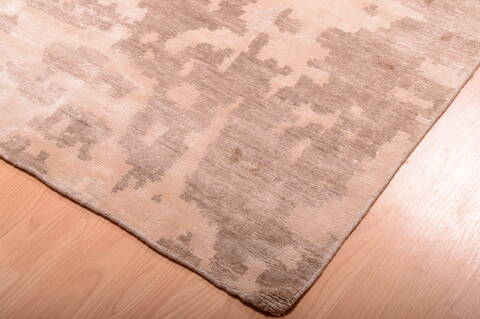 Modern Beige Hand Knotted 1111 X 1410  Area Rug 100-75841 Image 1