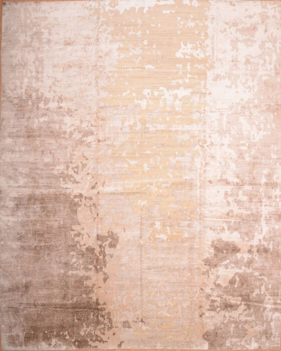 Modern Beige Hand Knotted 1111 X 1410  Area Rug 100-75841 Image 0