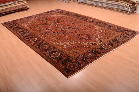 Heriz Red Hand Knotted 710 X 113  Area Rug 100-75842 Image 10