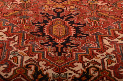 Heriz Red Hand Knotted 710 X 113  Area Rug 100-75842 Image 14