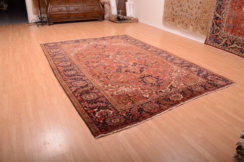 Heriz Red Hand Knotted 710 X 113  Area Rug 100-75842 Image 15
