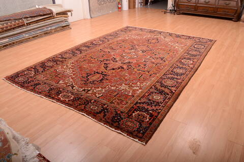 Heriz Red Hand Knotted 710 X 113  Area Rug 100-75842 Image 17
