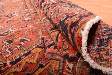 Heriz Red Hand Knotted 710 X 113  Area Rug 100-75842 Image 3