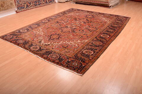 Heriz Red Hand Knotted 710 X 113  Area Rug 100-75842 Image 9