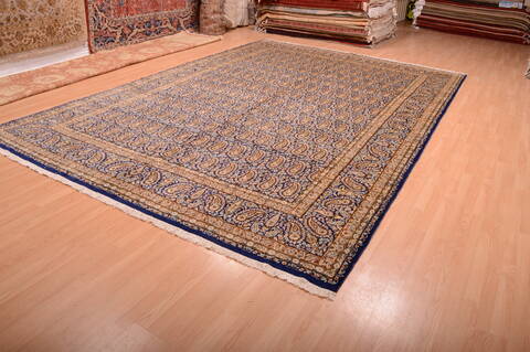 Kerman Blue Hand Knotted 99 X 140  Area Rug 100-75891 Image 13