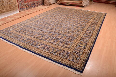 Kerman Blue Hand Knotted 99 X 140  Area Rug 100-75891 Image 14