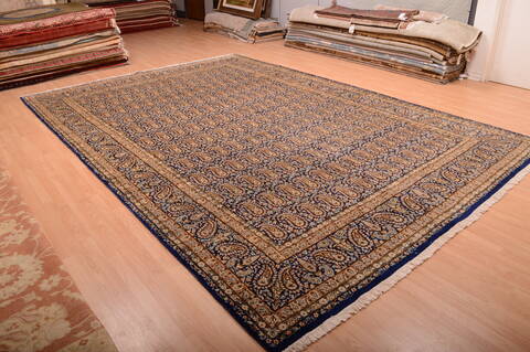 Kerman Blue Hand Knotted 99 X 140  Area Rug 100-75891 Image 15