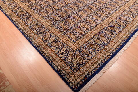 Kerman Blue Hand Knotted 99 X 140  Area Rug 100-75891 Image 16