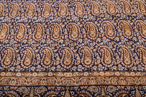 Kerman Blue Hand Knotted 99 X 140  Area Rug 100-75891 Image 17