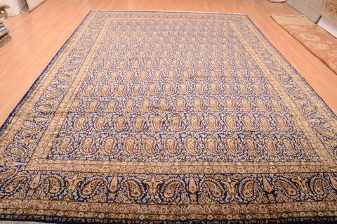 Kerman Blue Hand Knotted 99 X 140  Area Rug 100-75891 Image 18