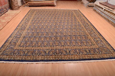 Kerman Blue Hand Knotted 99 X 140  Area Rug 100-75891 Image 19